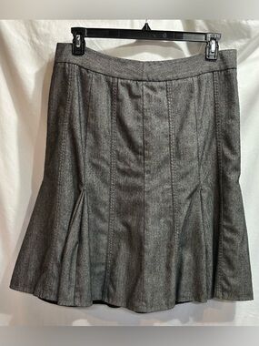 Ann Taylor LOFT Gray A-Line Panel Flared Skirt
